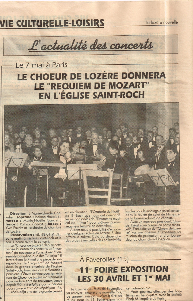 La Lozère Nouvelle 9 avril 1994